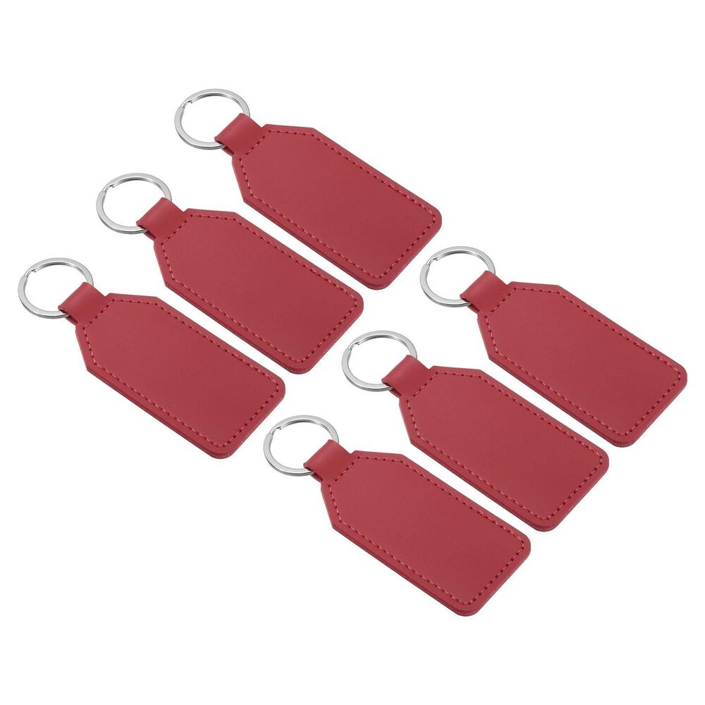 3573 Sublimation Keychain Blanks, 6 Pack PU Leather Keychain Blanks Key Fob
